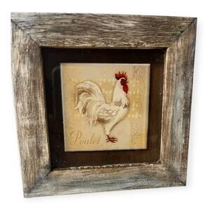 Upcycled Rooster Picture | 6x6 | Farmhouse | Primitive | Kitchen Decor